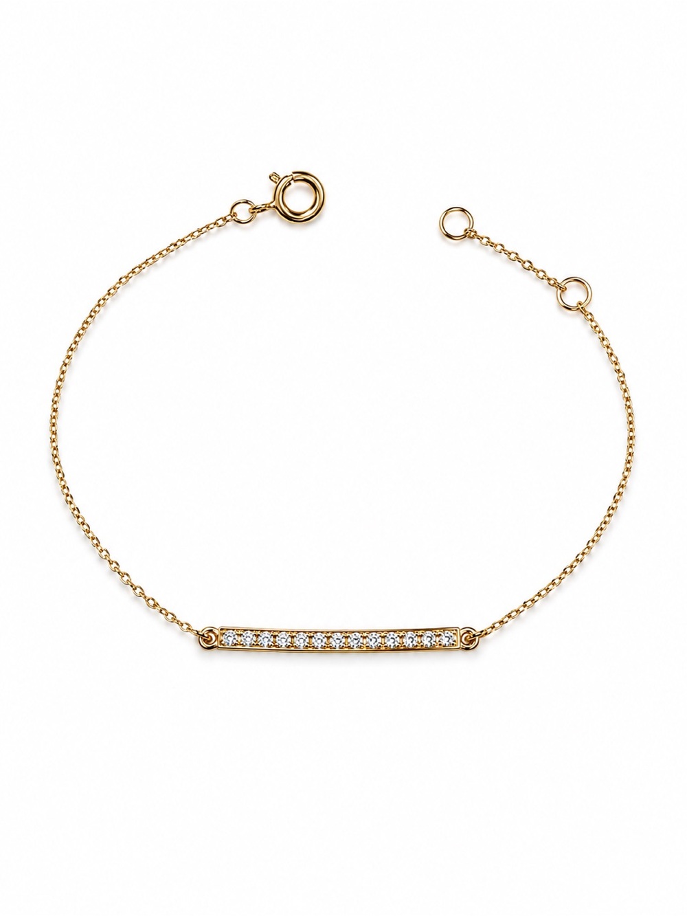 Gold-Tone Pavé Crystal Bar Chain Bracelet